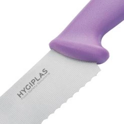 Hygiplas Serrated Pastry Knife Purple - 10" -Kitchenware and Knives Sales fp733 pastryknife3 sam3736