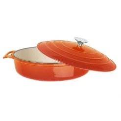 Vogue Round Sauté Pan Orange - 3.5L 280(D)x65(H)mm -Kitchenware and Knives Sales fs478 roundsautepanorange2