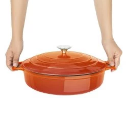 Vogue Round Sauté Pan Orange - 3.5L 280(D)x65(H)mm -Kitchenware and Knives Sales fs478 roundsautepanorange4