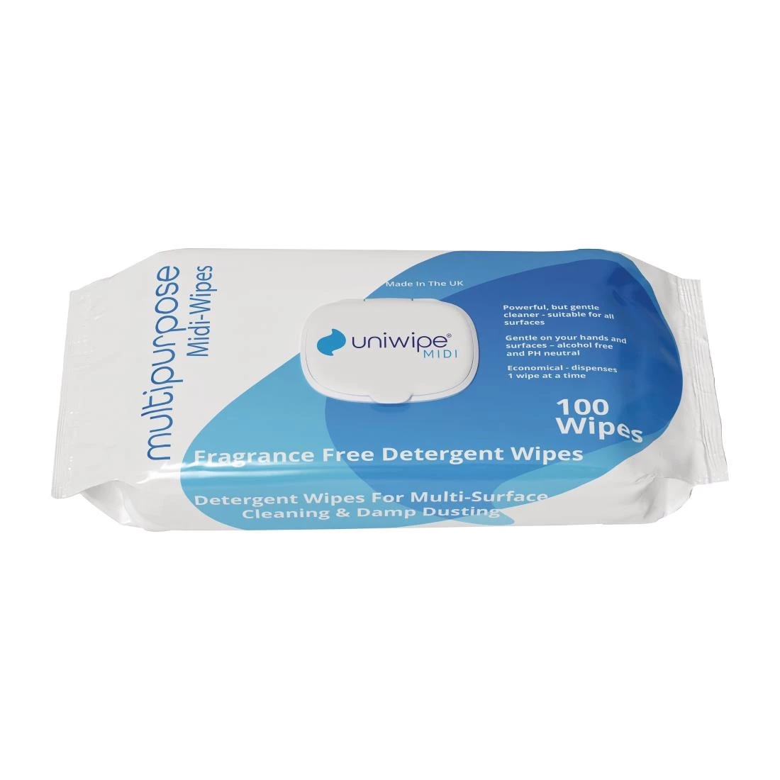 Uniwipe Multipurpose Detergent Midi-Wipes (Pack 100) 3 Uniwipe Multipurpose Detergent Midi-Wipes (Pack 100)