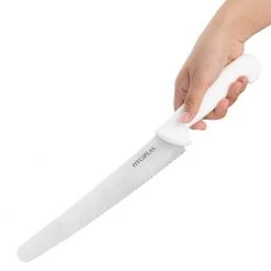 Hygiplas Serrated Pastry Knife White 25.4cm -Kitchenware and Knives Sales fx127 pastryknifewhite2