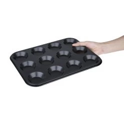 Vogue Carbon Steel Non-Stick Mini Muffin Tray 12 Cup -Kitchenware and Knives Sales gd013 nonstickminimuffintrayscale12
