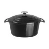 Vogue Black Round Casserole Dish 3.2Ltr -Kitchenware and Knives Sales gh300 roundcasseroleblack1