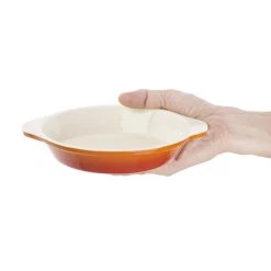 Vogue Orange Round Cast Iron Gratin Dish 400ml -Kitchenware and Knives Sales gh316 roundgratinorange4