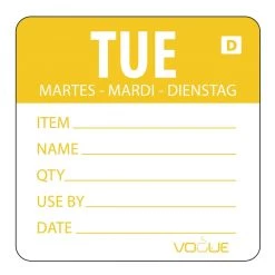 Vogue Dissolvable Day Of The Week Labels Tuesday (Pack Of 250)