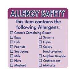 Vogue Allergen Food Labels (Pack Of 500)