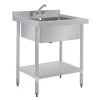 Vogue Stainless Steel Midi Pot Wash Sink With Undershelf -Kitchenware and Knives Sales gj537 2