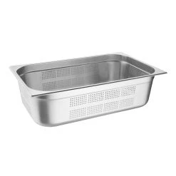 Vogue Stainless Steel Perforated 1/1 Gastronorm Pan 150mm