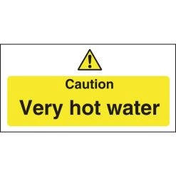 Vogue Caution Very Hot Water Sign -Kitchenware and Knives Sales l849 sign