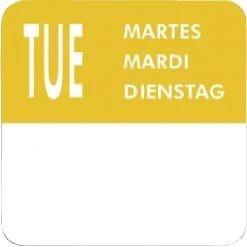 Vogue Removable Day Of The Week Labels (Pack Of 7000) -Kitchenware and Knives Sales l932 tuesday label