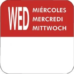 Vogue Removable Day Of The Week Labels (Pack Of 7000) -Kitchenware and Knives Sales l933 wednesday label