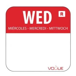Vogue Removable Colour Coded Food Labels Wednesday (Pack Of 1000)