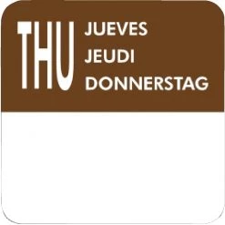 Vogue Removable Day Of The Week Labels (Pack Of 7000) -Kitchenware and Knives Sales l934 thursday label