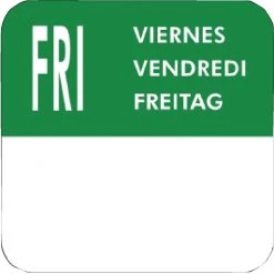 Vogue Removable Day Of The Week Labels (Pack Of 7000) -Kitchenware and Knives Sales l935 friday label