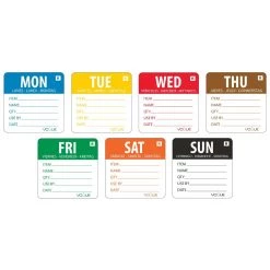 Vogue Removable Day Of The Week 50mm Label Set (Pack Of 3500)