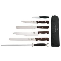 Victorinox 6 Piece Rosewood Knife Set With 25cm Chefs Knife With Wallet