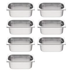 Vogue Stainless Steel Gastronorm Container Kit 1/4 (Pack Of 7)