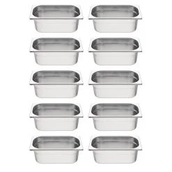 Vogue Stainless Steel Gastronorm Container Kit 1/4 (Pack Of 10)