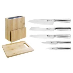 Vogue Tsuki Series 8 Prep Like A Pro 5-Piece Knife Set With Knife Block And Chopping Board