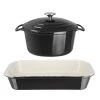 Vogue Cook Like A Pro 2-Piece Cast Iron Casserole And Roasting Dish Set -Kitchenware and Knives Sales sa619 primary