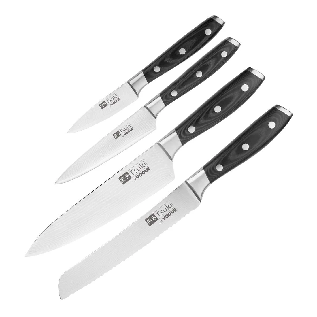 Vogue Tsuki Series 7 Prep Like A Pro 4-Piece Knife Set With Magnetic Stand 4 Vogue Tsuki Series 7 Prep Like A Pro 4-Piece Knife Set With Magnetic Stand - Image 2