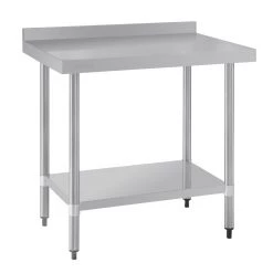 Vogue Stainless Steel Prep Table With Upstand 900mm -Kitchenware and Knives Sales t380 1