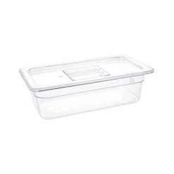 Vogue Polycarbonate 1/3 Gastronorm Container 100mm Clear 10 Vogue Polycarbonate 1/3 Gastronorm Container 100mm Clear -Kitchenware and Knives Sales u233 polycarbonategastronormcontainer2