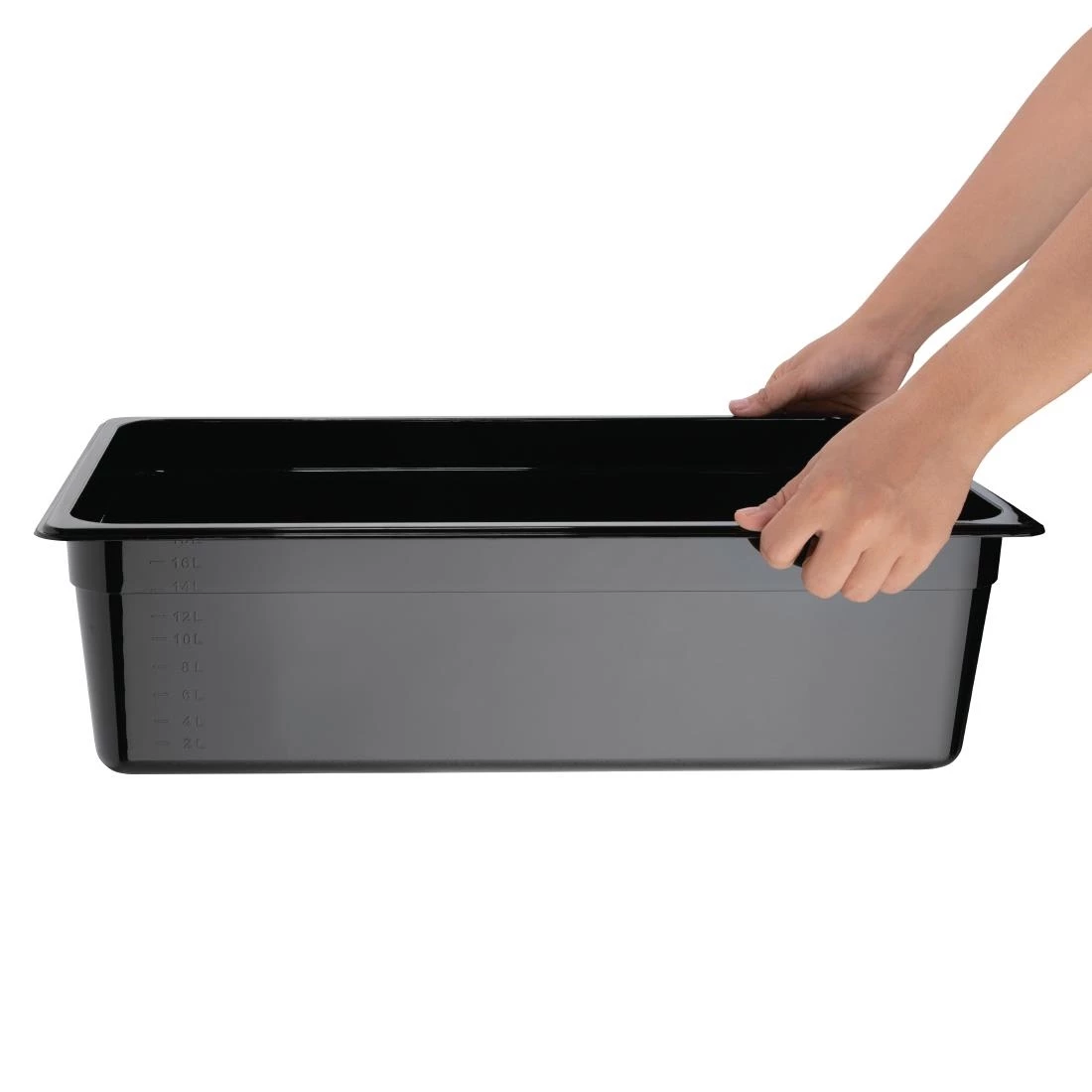 Vogue Polycarbonate 1/1 Gastronorm Container 150mm Black 4 Vogue Polycarbonate 1/1 Gastronorm Container 150mm Black - Image 2