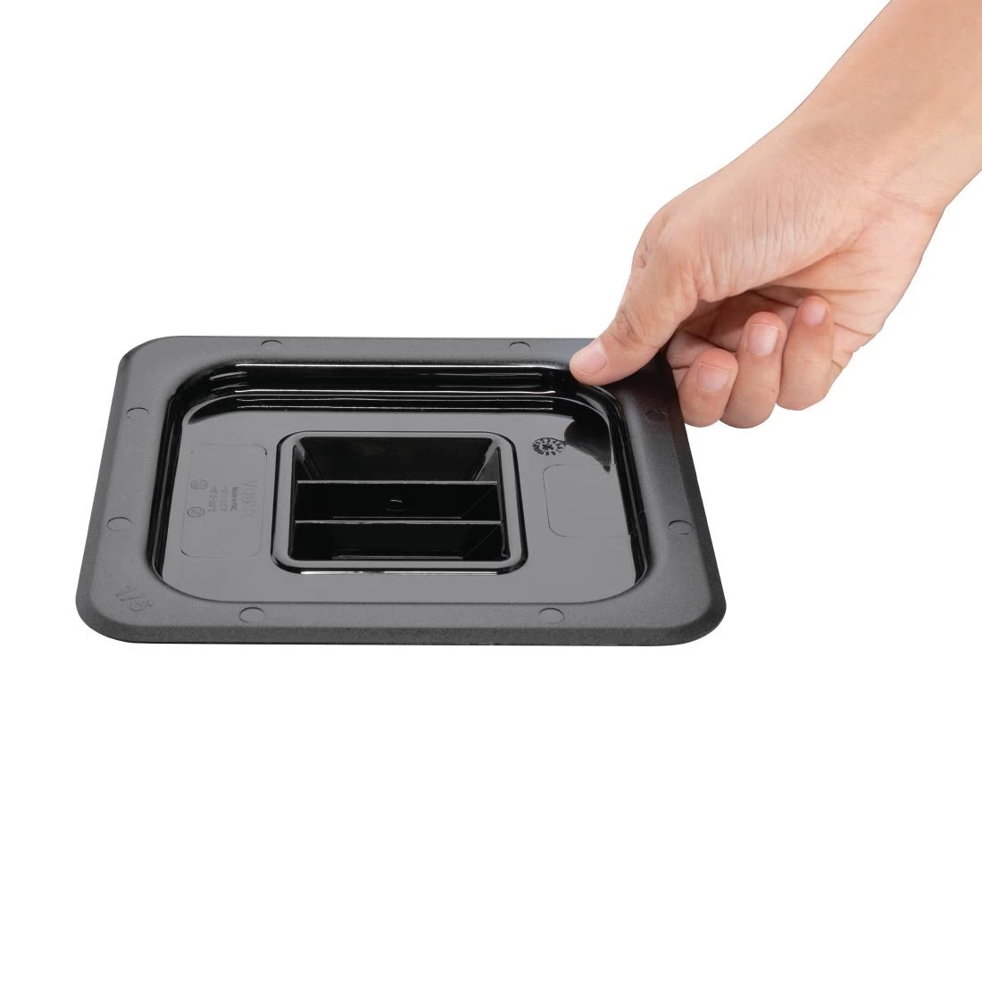 Vogue Polycarbonate 1/6 Gastronorm Lid Black 4 Vogue Polycarbonate 1/6 Gastronorm Lid Black - Image 2