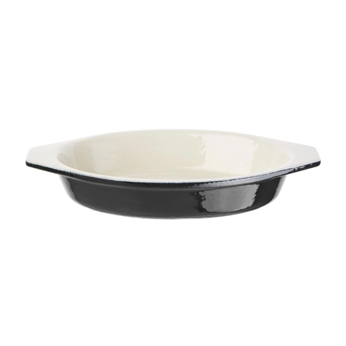 Vogue Black Cast Iron Oval Gratin Dish 650ml 3 Vogue Black Cast Iron Oval Gratin Dish 650ml
