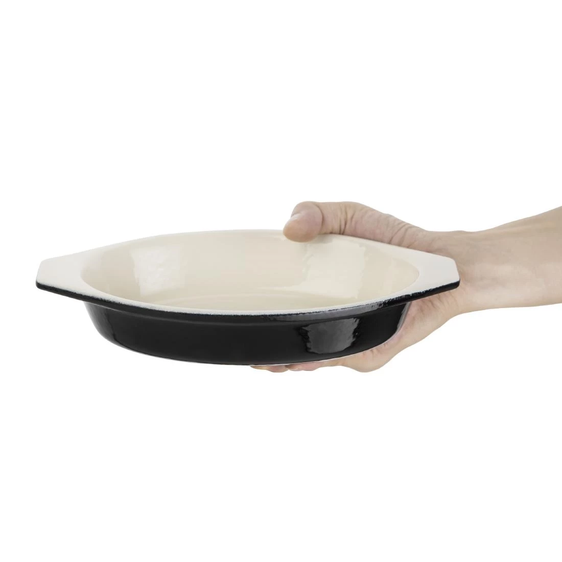 Vogue Black Cast Iron Oval Gratin Dish 650ml 6 Vogue Black Cast Iron Oval Gratin Dish 650ml - Image 4