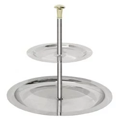 Olympia Stainless Steel 2 Tier Afternoon Tea Stand 200mm
