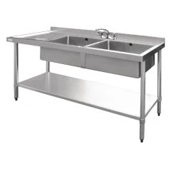Vogue Double Sink Left Hand Drainer