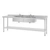 Vogue Stainless Steel Double Sink With Double Drainer 2400mm 2 Vogue Stainless Steel Double Sink With Double Drainer 2400mm -Kitchenware and Knives Sales u910 2