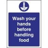 Vogue Wash Hands Before Handling Food Sign -Kitchenware and Knives Sales w110 sign large