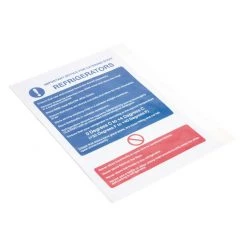 Vogue Refrigerator Guidelines Sign -Kitchenware and Knives Sales w196 inpackaging