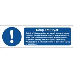 Vogue Deep Fat Fryer Safety Sign -Kitchenware and Knives Sales w198 sign