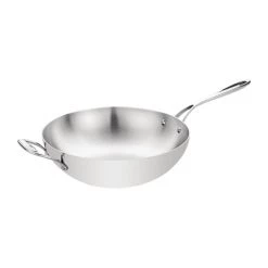 Vogue Tri Wall Wok Flat Base 300mm